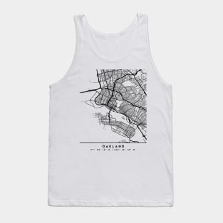 OAKLAND CALIFORNIA BLACK CITY STREET MAP ART Tank Top